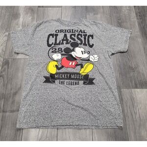 Mens Disney Original Classic Mickey Mouse The Legend T-shirt Size M Gray